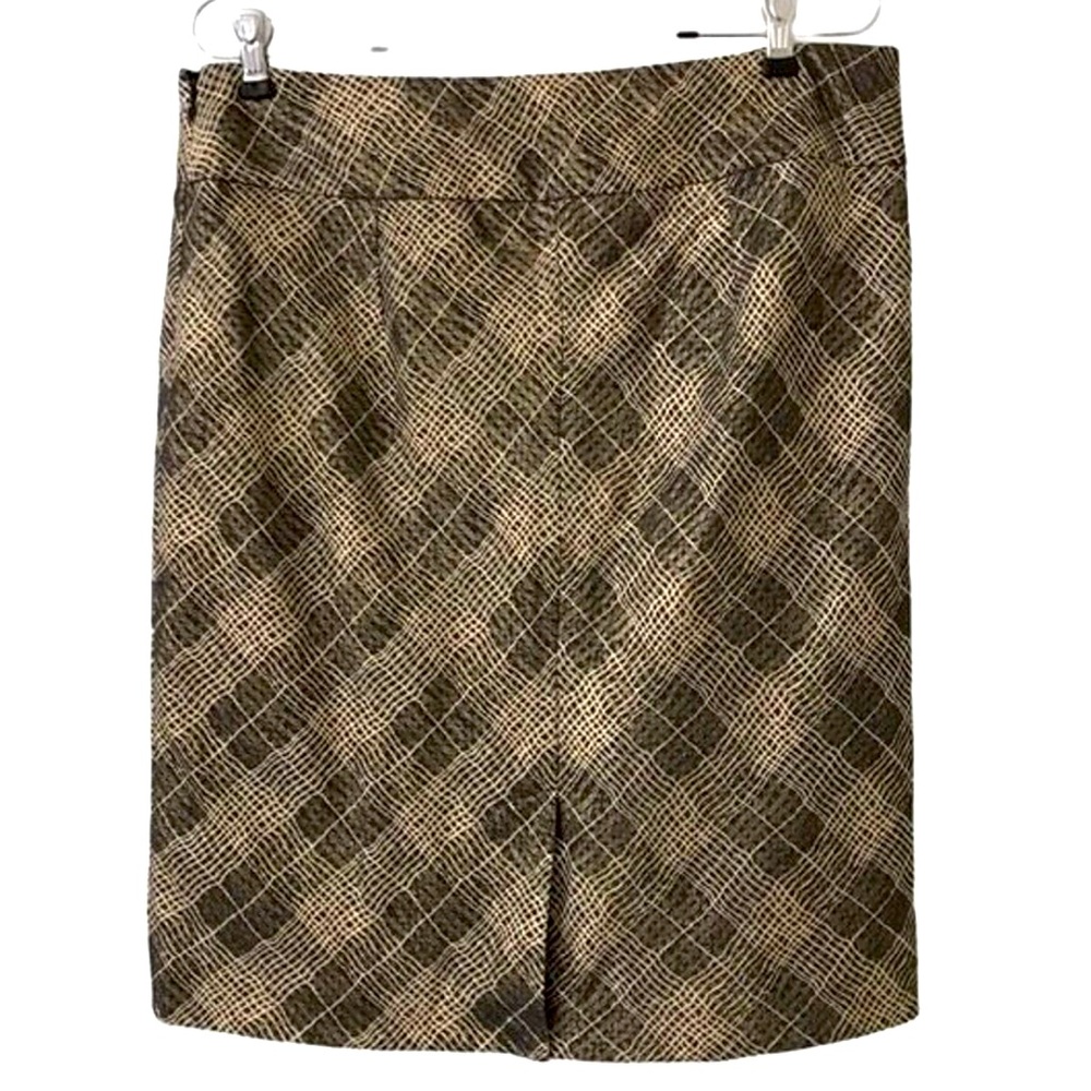 The Limited Pencil Skirt Womens 6 Plaid Black Metallic Gold